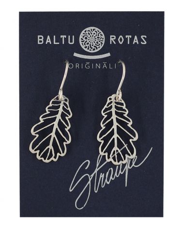 Boucles d'oreilles feuille de chêne argent